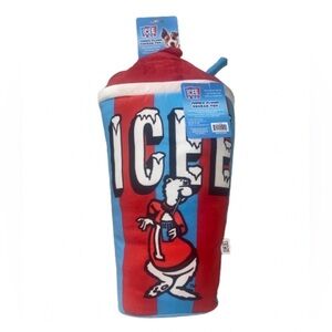 Ice Plush Squeak Dog Toy - Red & Blue Cup
